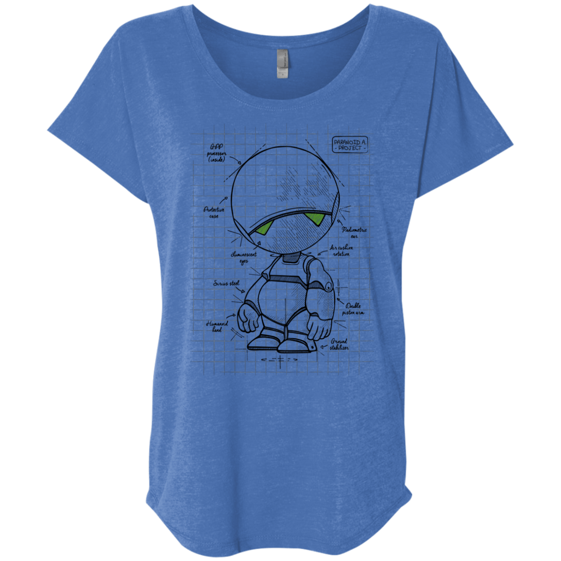 T-Shirts Vintage Royal / X-Small Marvin's Plan Triblend Dolman Sleeve