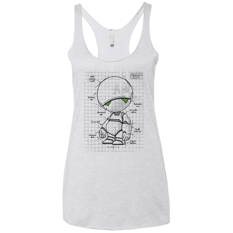 T-Shirts Heather White / X-Small Marvin's Plan Women's Triblend Racerback Tank