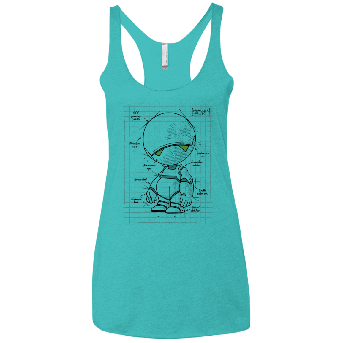 T-Shirts Tahiti Blue / X-Small Marvin's Plan Women's Triblend Racerback Tank
