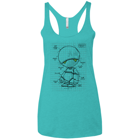 T-Shirts Tahiti Blue / X-Small Marvin's Plan Women's Triblend Racerback Tank