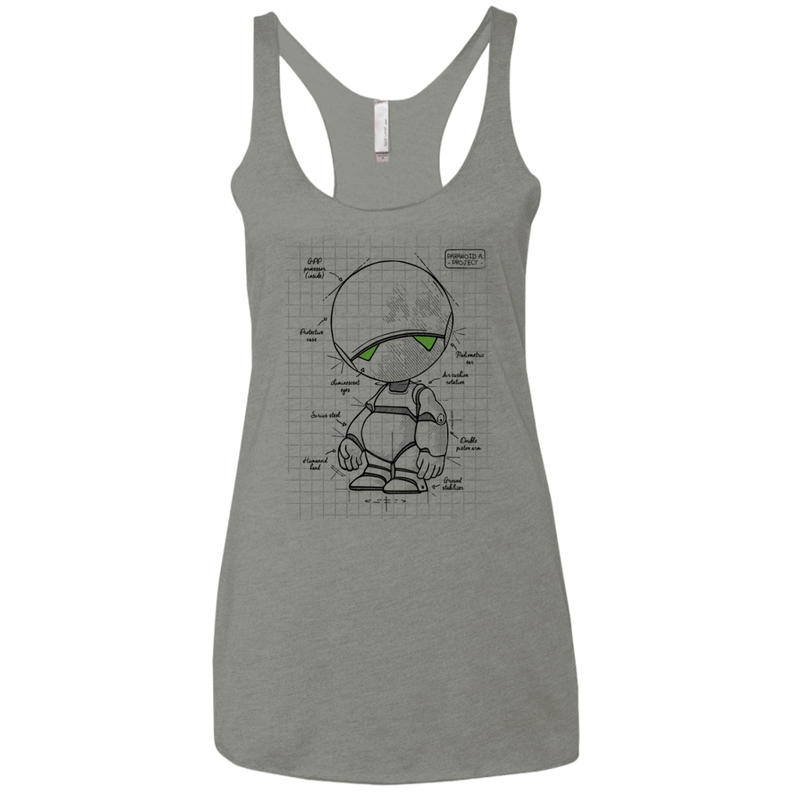 T-Shirts Venetian Grey / X-Small Marvin's Plan Women's Triblend Racerback Tank