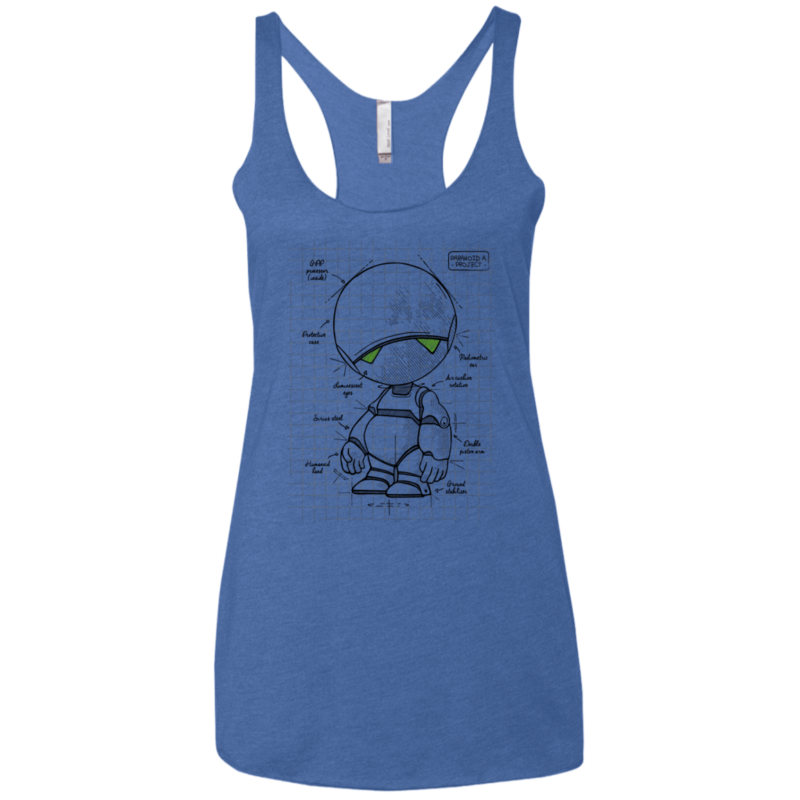 T-Shirts Vintage Royal / X-Small Marvin's Plan Women's Triblend Racerback Tank