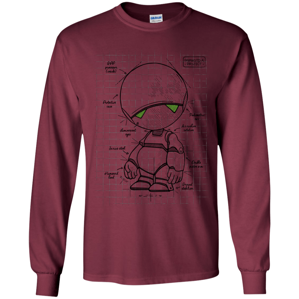 T-Shirts Maroon / YS Marvin's Plan Youth Long Sleeve T-Shirt