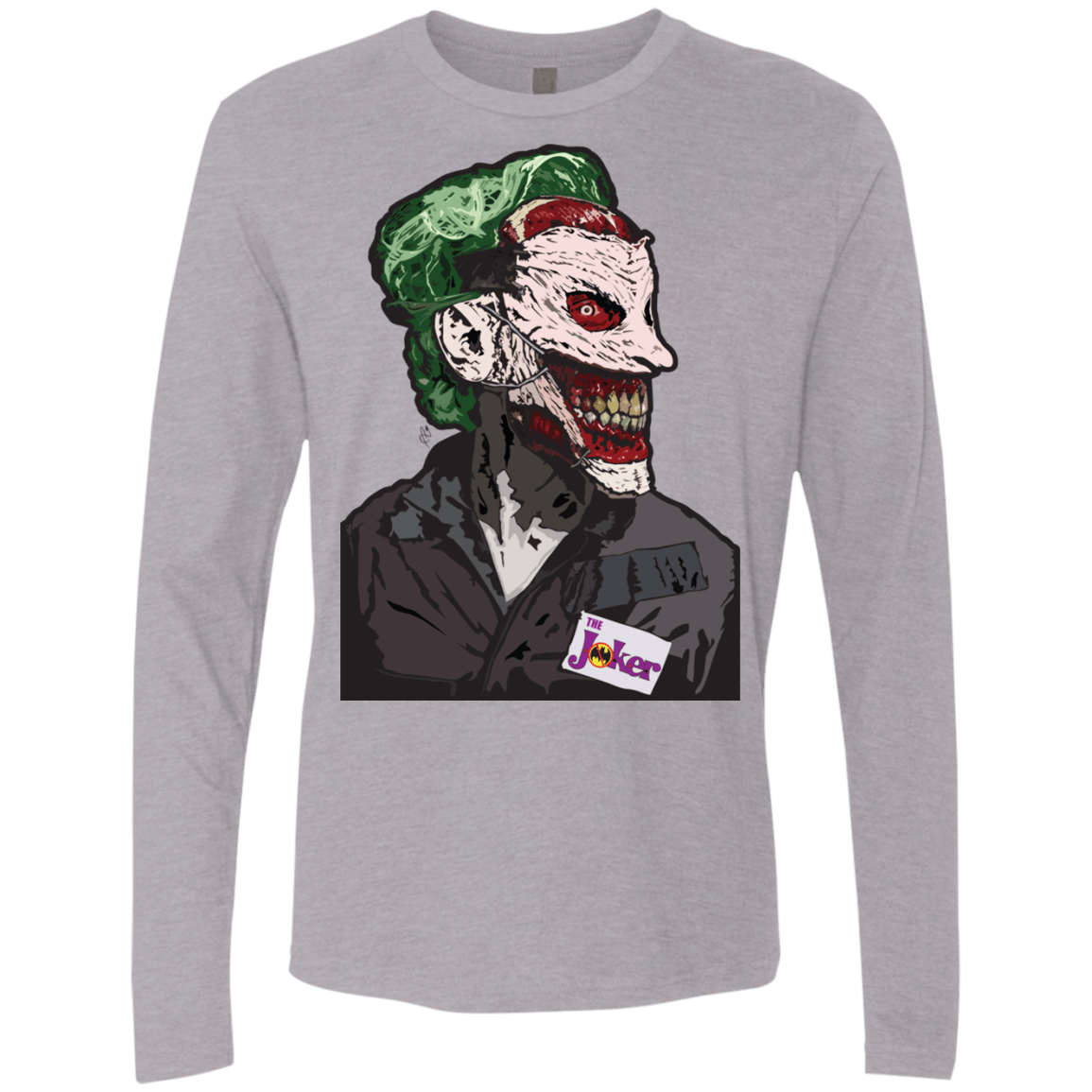 T-Shirts Heather Grey / S Masked Joker Men's Premium Long Sleeve