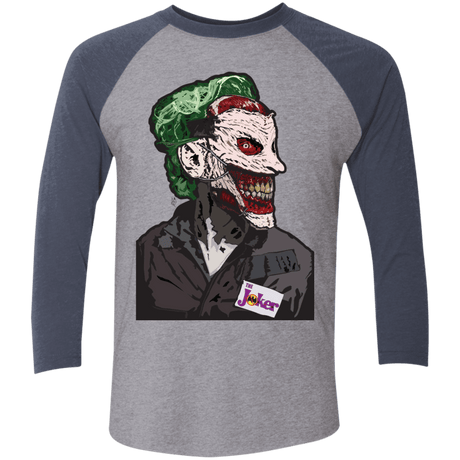 T-Shirts Premium Heather/Vintage Navy / X-Small Masked Joker Men's Triblend 3/4 Sleeve