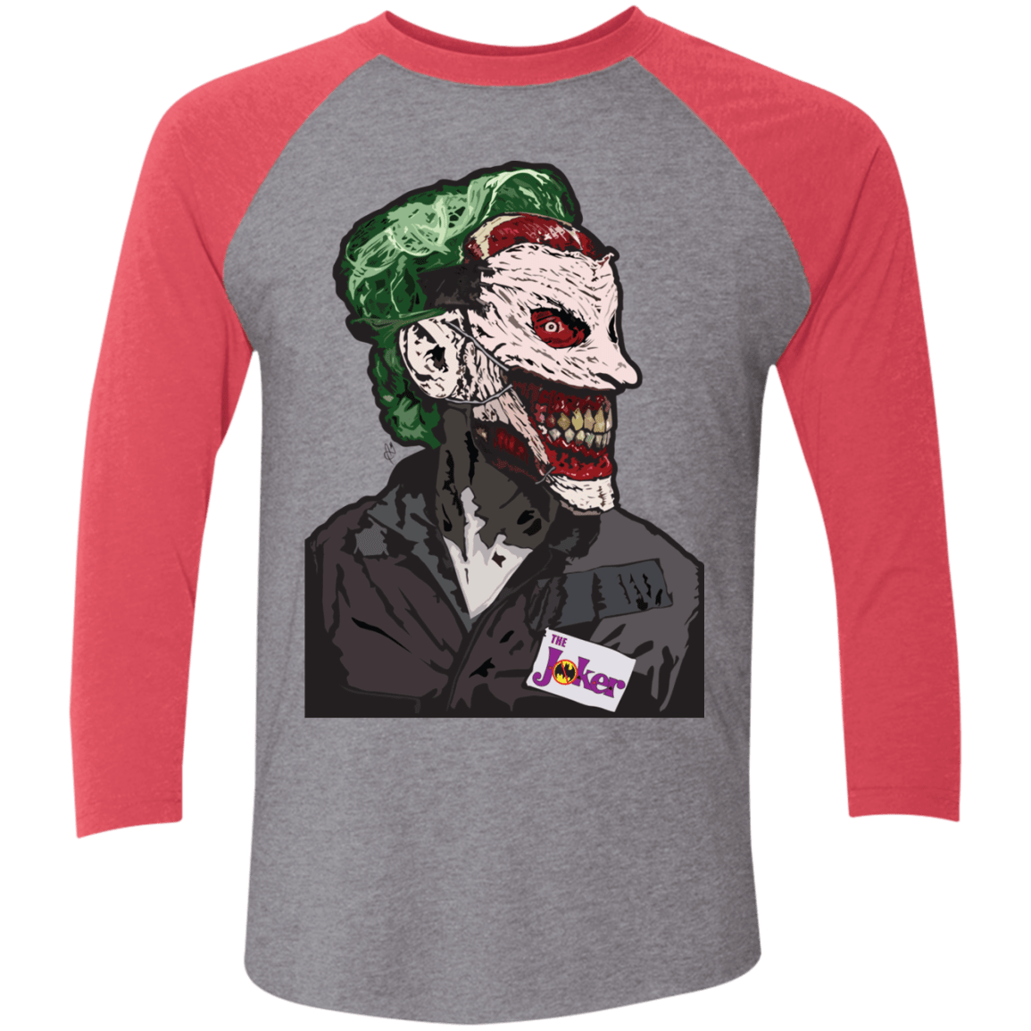 T-Shirts Premium Heather/Vintage Red / X-Small Masked Joker Men's Triblend 3/4 Sleeve