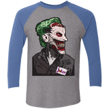T-Shirts Premium Heather/Vintage Royal / X-Small Masked Joker Men's Triblend 3/4 Sleeve