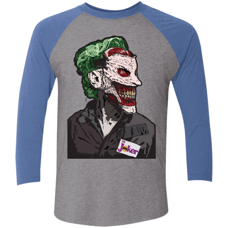 T-Shirts Premium Heather/Vintage Royal / X-Small Masked Joker Men's Triblend 3/4 Sleeve