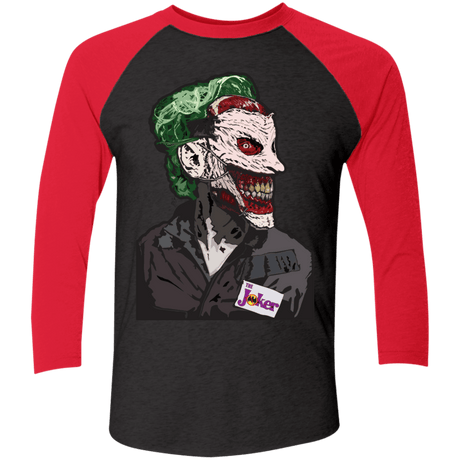 T-Shirts Vintage Black/Vintage Red / X-Small Masked Joker Men's Triblend 3/4 Sleeve