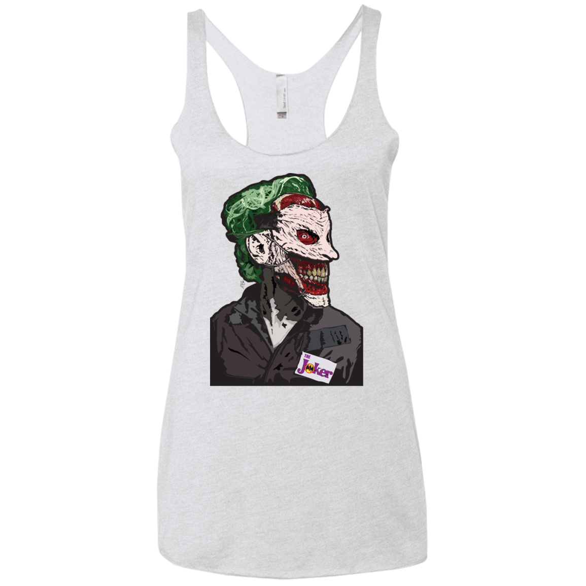 T-Shirts Heather White / X-Small Masked Joker Women's Triblend Racerback Tank