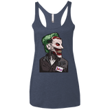 T-Shirts Vintage Navy / X-Small Masked Joker Women's Triblend Racerback Tank