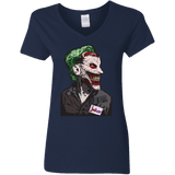 T-Shirts Navy / S Masked Joker Women's V-Neck T-Shirt