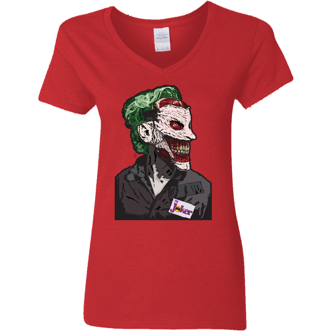 T-Shirts Red / S Masked Joker Women's V-Neck T-Shirt