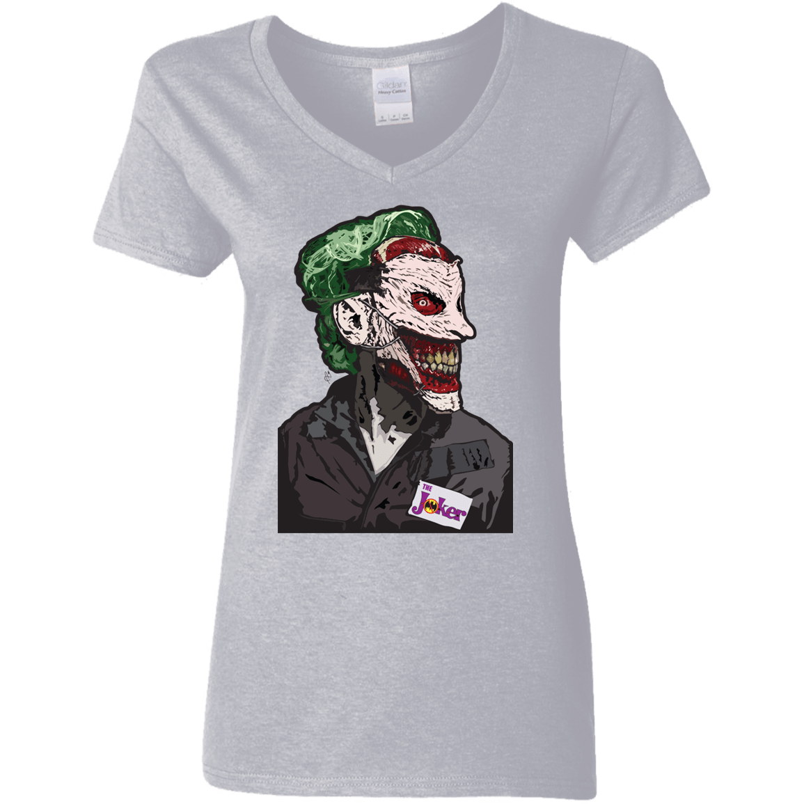 T-Shirts Sport Grey / S Masked Joker Women's V-Neck T-Shirt