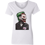 T-Shirts White / S Masked Joker Women's V-Neck T-Shirt