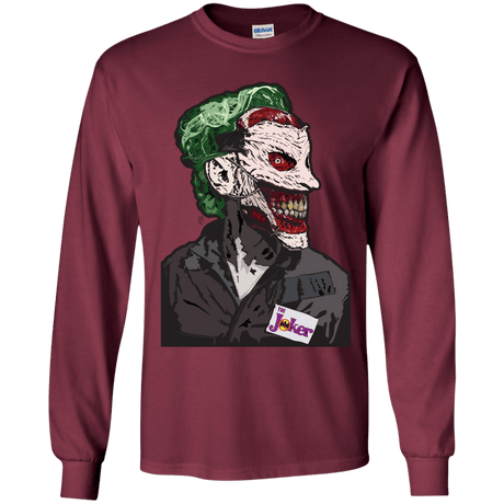 T-Shirts Maroon / YS Masked Joker Youth Long Sleeve T-Shirt