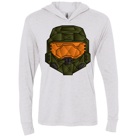 T-Shirts Heather White / X-Small Master Chief Triblend Long Sleeve Hoodie Tee