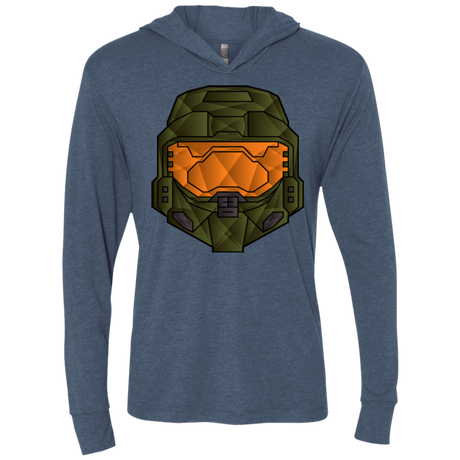 T-Shirts Indigo / X-Small Master Chief Triblend Long Sleeve Hoodie Tee