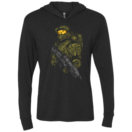 T-Shirts Vintage Black / X-Small Master chief Triblend Long Sleeve Hoodie Tee