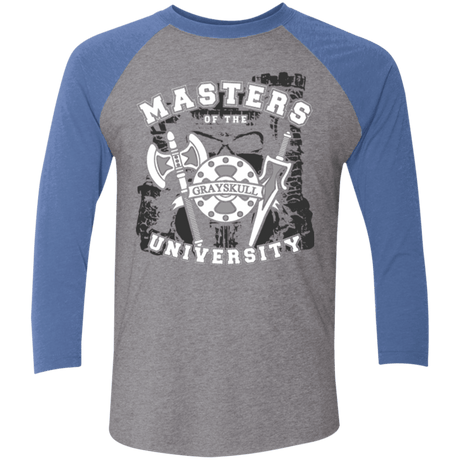 T-Shirts Premium Heather/ Vintage Royal / X-Small Masters of the University Men's Triblend 3/4 Sleeve