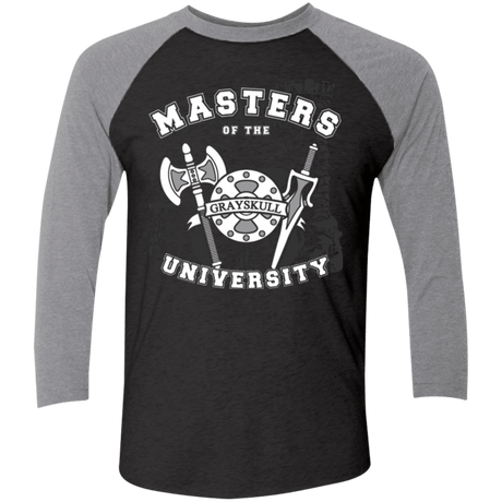T-Shirts Vintage Black/Premium Heather / X-Small Masters of the University Men's Triblend 3/4 Sleeve