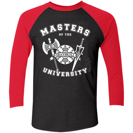 T-Shirts Vintage Black/Vintage Red / X-Small Masters of the University Men's Triblend 3/4 Sleeve