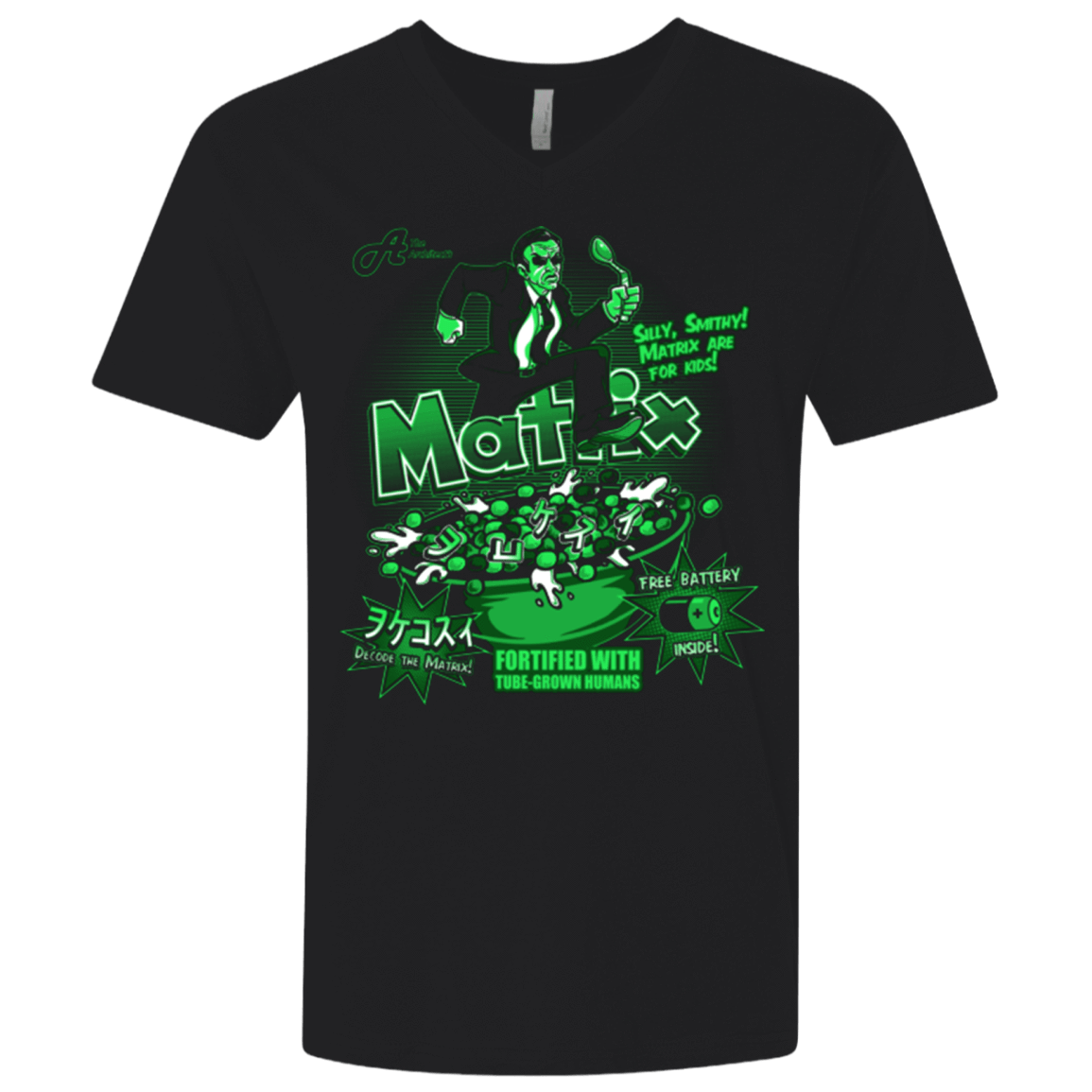 T-Shirts Black / X-Small Matrix Cereal Men's Premium V-Neck