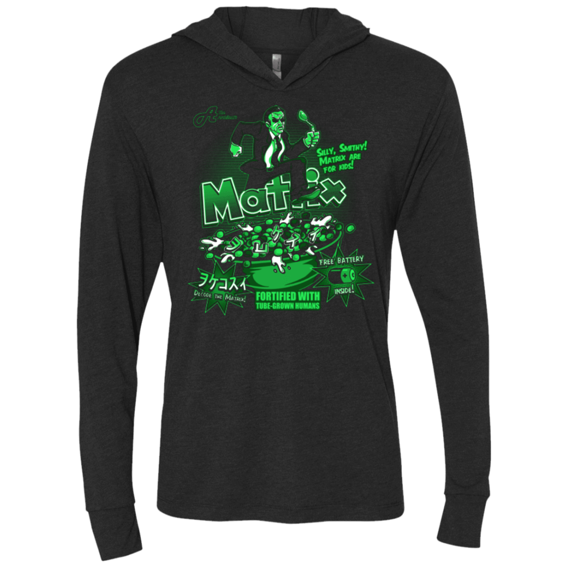 T-Shirts Vintage Black / X-Small Matrix Cereal Triblend Long Sleeve Hoodie Tee