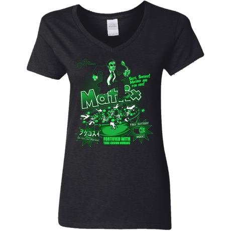 T-Shirts Black / S Matrix Cereal Women's V-Neck T-Shirt