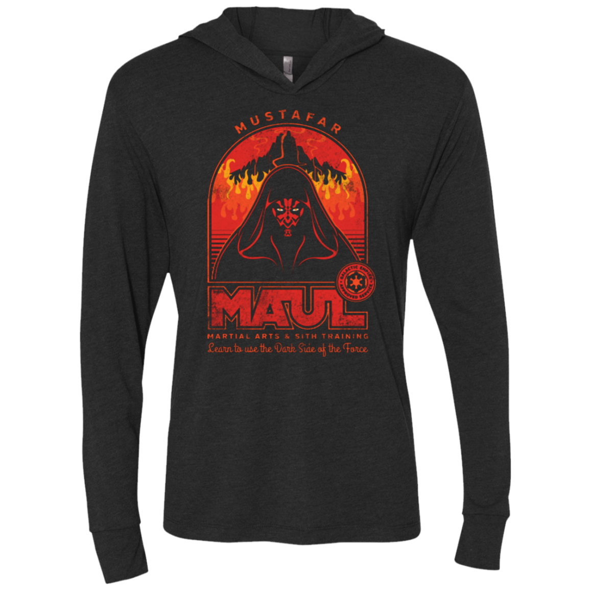 T-Shirts Vintage Black / X-Small Maul Martial Arts Triblend Long Sleeve Hoodie Tee