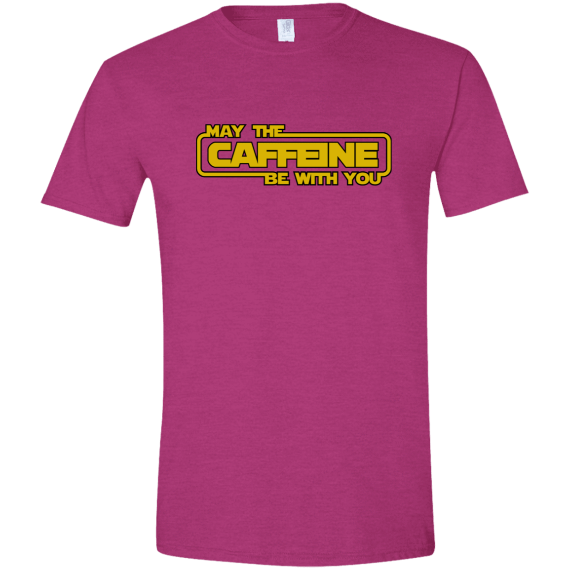 T-Shirts Antique Heliconia / S May the Caffeine Be with You Men's Semi-Fitted Softstyle
