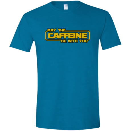 T-Shirts Antique Sapphire / S May the Caffeine Be with You Men's Semi-Fitted Softstyle