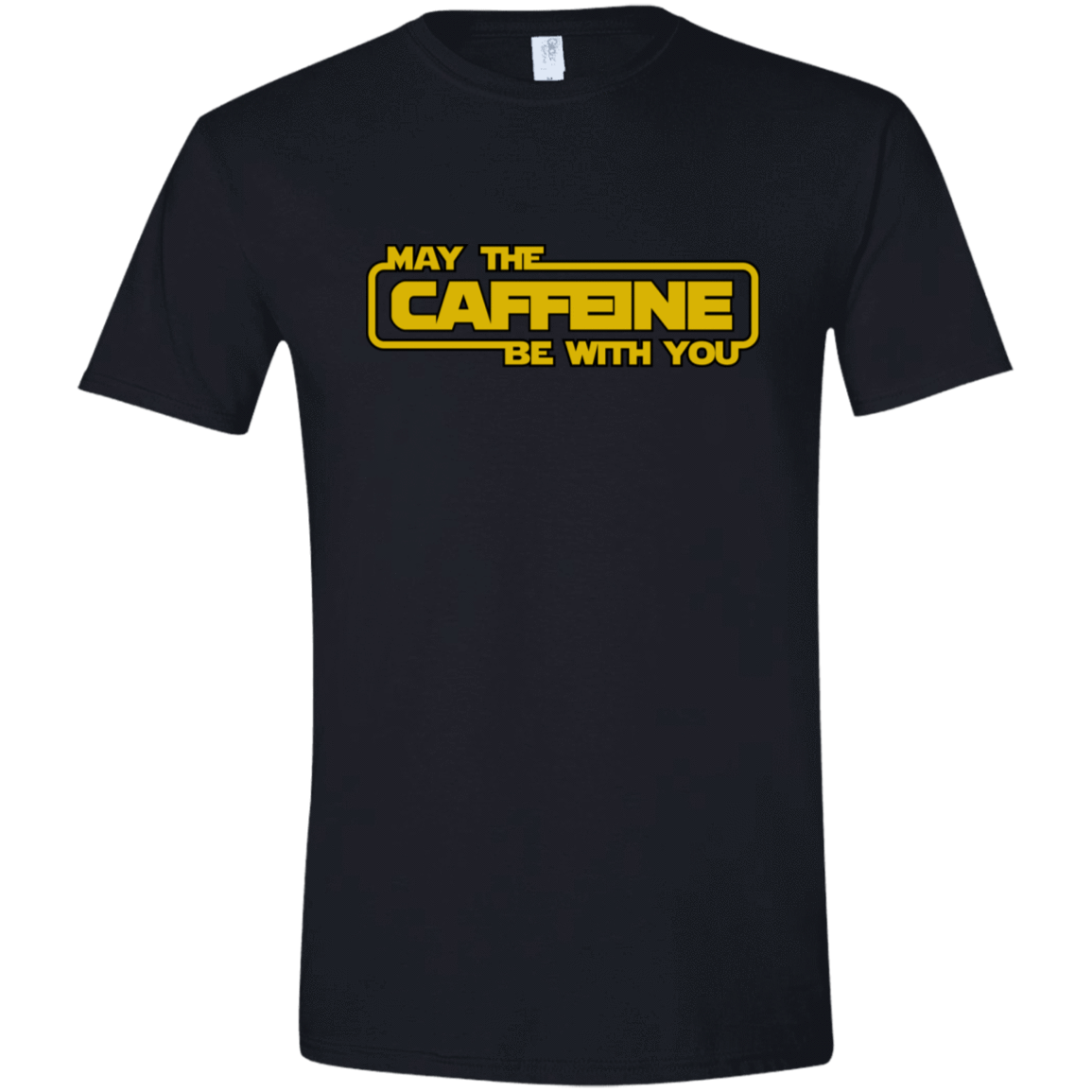 T-Shirts Black / X-Small May the Caffeine Be with You Men's Semi-Fitted Softstyle