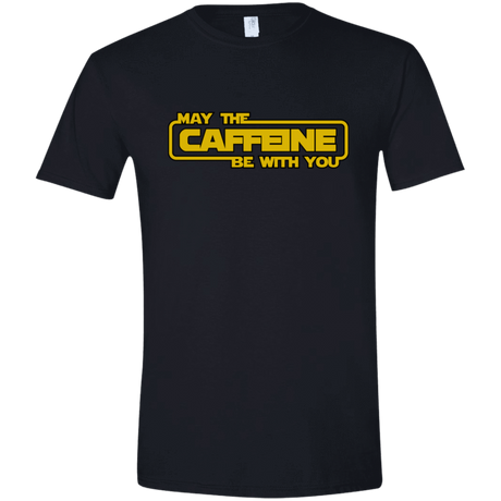 T-Shirts Black / X-Small May the Caffeine Be with You Men's Semi-Fitted Softstyle
