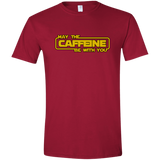 T-Shirts Cardinal Red / S May the Caffeine Be with You Men's Semi-Fitted Softstyle