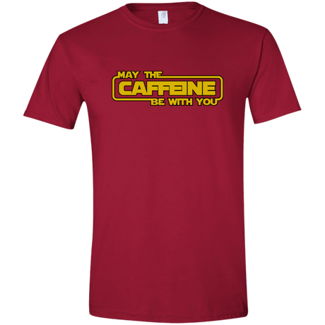T-Shirts Cardinal Red / S May the Caffeine Be with You Men's Semi-Fitted Softstyle