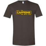 T-Shirts Dark Chocolate / S May the Caffeine Be with You Men's Semi-Fitted Softstyle