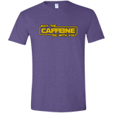 T-Shirts Heather Purple / S May the Caffeine Be with You Men's Semi-Fitted Softstyle