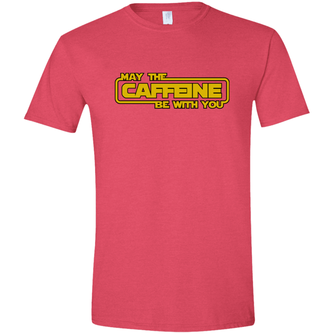T-Shirts Heather Red / S May the Caffeine Be with You Men's Semi-Fitted Softstyle
