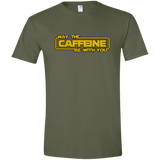 T-Shirts Military Green / S May the Caffeine Be with You Men's Semi-Fitted Softstyle