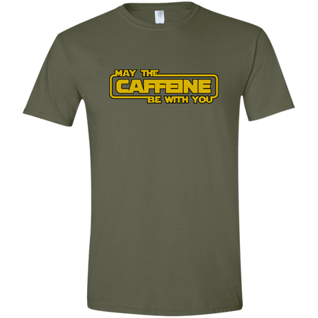 T-Shirts Military Green / S May the Caffeine Be with You Men's Semi-Fitted Softstyle