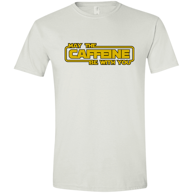 T-Shirts White / X-Small May the Caffeine Be with You Men's Semi-Fitted Softstyle