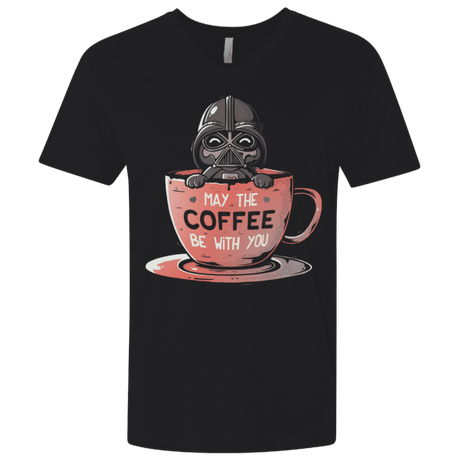 T-Shirts Black / X-Small May The Coffee Be With You Men's Premium V-Neck