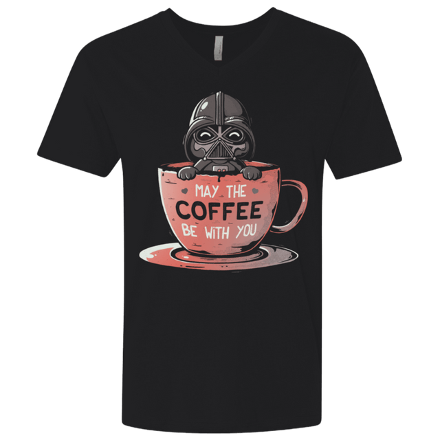 T-Shirts Black / X-Small May The Coffee Be With You Men's Premium V-Neck