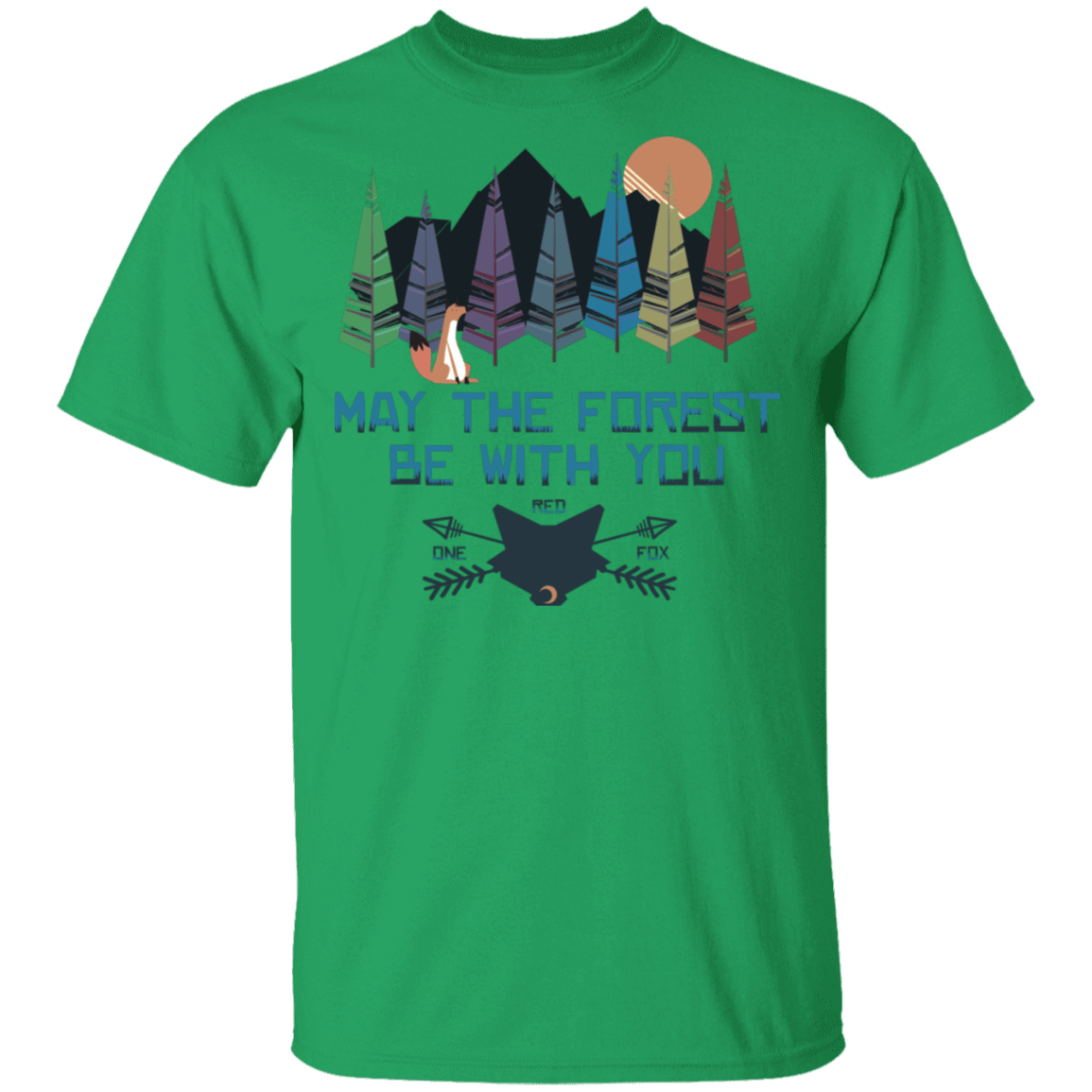 T-Shirts Irish Green / S May The Forest Be With You One Red Fox T-Shirt