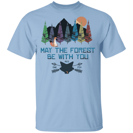 T-Shirts Light Blue / S May The Forest Be With You One Red Fox T-Shirt