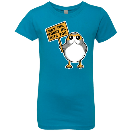 T-Shirts Turquoise / YXS May The Porgs Be With You Girls Premium T-Shirt
