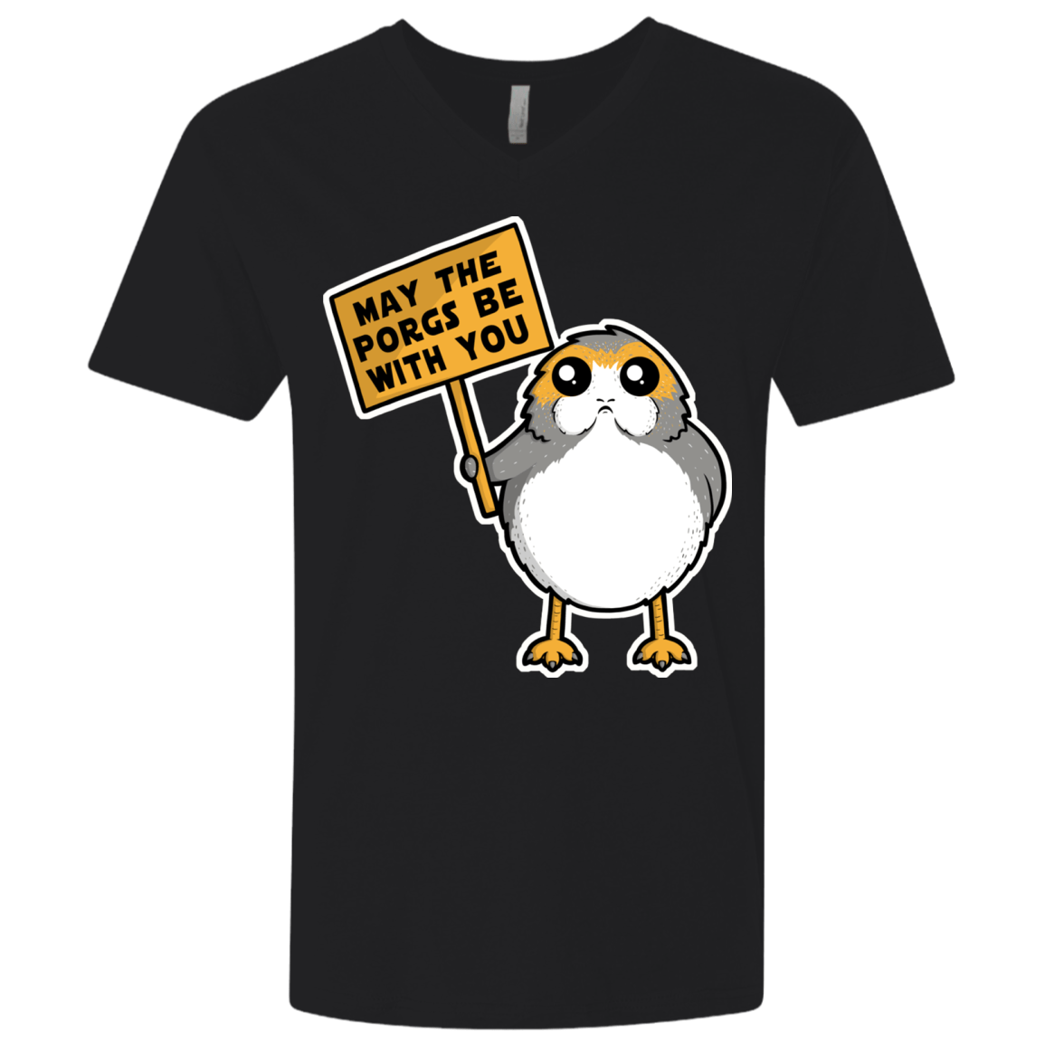 T-Shirts Black / X-Small May The Porgs Be With You Men's Premium V-Neck