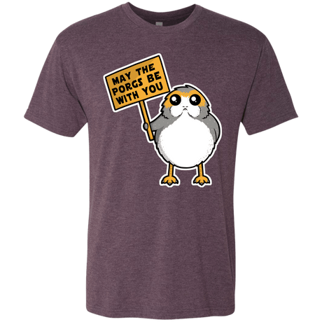 T-Shirts Vintage Purple / Small May The Porgs Be With You Men's Triblend T-Shirt