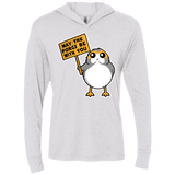 T-Shirts Heather White / X-Small May The Porgs Be With You Triblend Long Sleeve Hoodie Tee